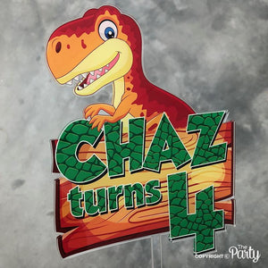 Customised dinosaur themed cake topper -  The Party