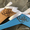 Customised set of 4 children's engraved wooden hangers -  The Party