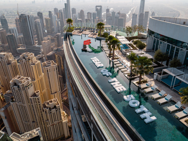 Floating swimming pool signs