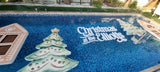 Christmas themed pool floating signage