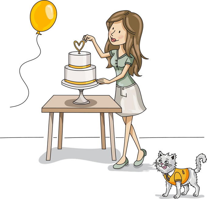 Decorating a celebration cake