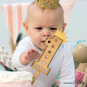 1st birthday cake topper with crown -  The Party