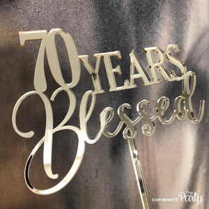 Generic 70 years blessed cake topper -  The Party