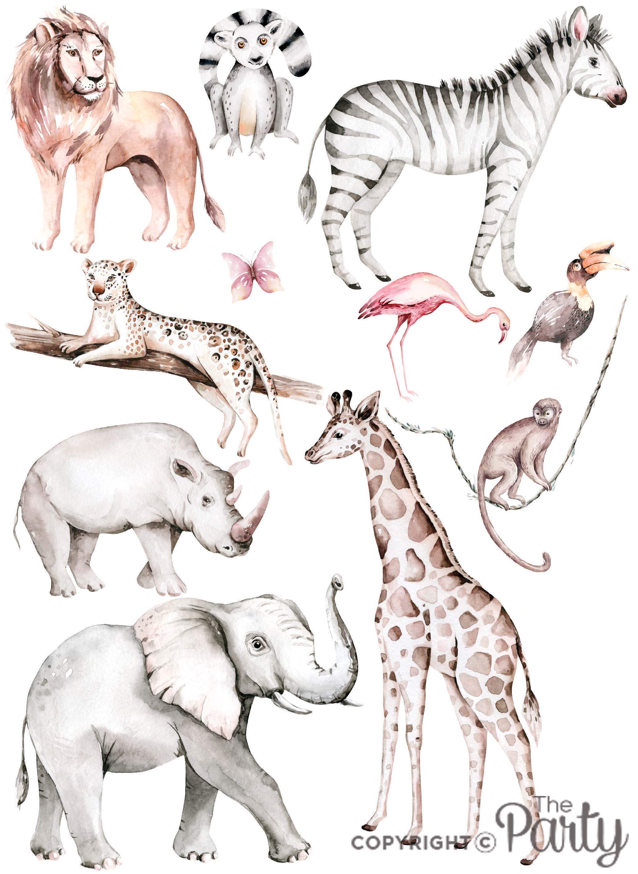 African Animal Jungle Set Nursery Wall Sticker – The Party, Dubai