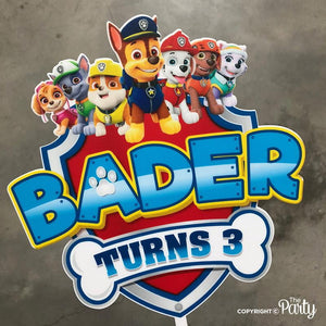 Customised Paw Patrol cake topper -  The Party