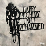 Customised cycling themed cake topper -  The Party