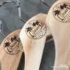 Customised set of 2 adult size engraved wooden hangers -  The Party
