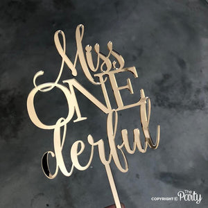 Generic Miss ONEderful cake topper -  The Party