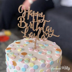 Customised Happy Birthday cake topper -  The Party