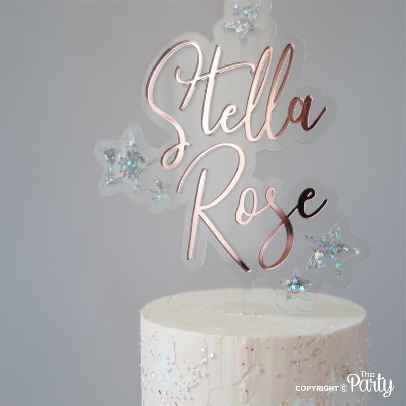 Customised floating cake topper – The Party