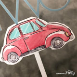 Customised vintage car cake topper -  The Party