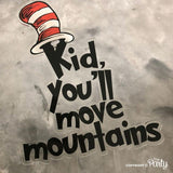 Floating Dr. Seuss "Kid, you'll move mountains" cake topper -  The Party