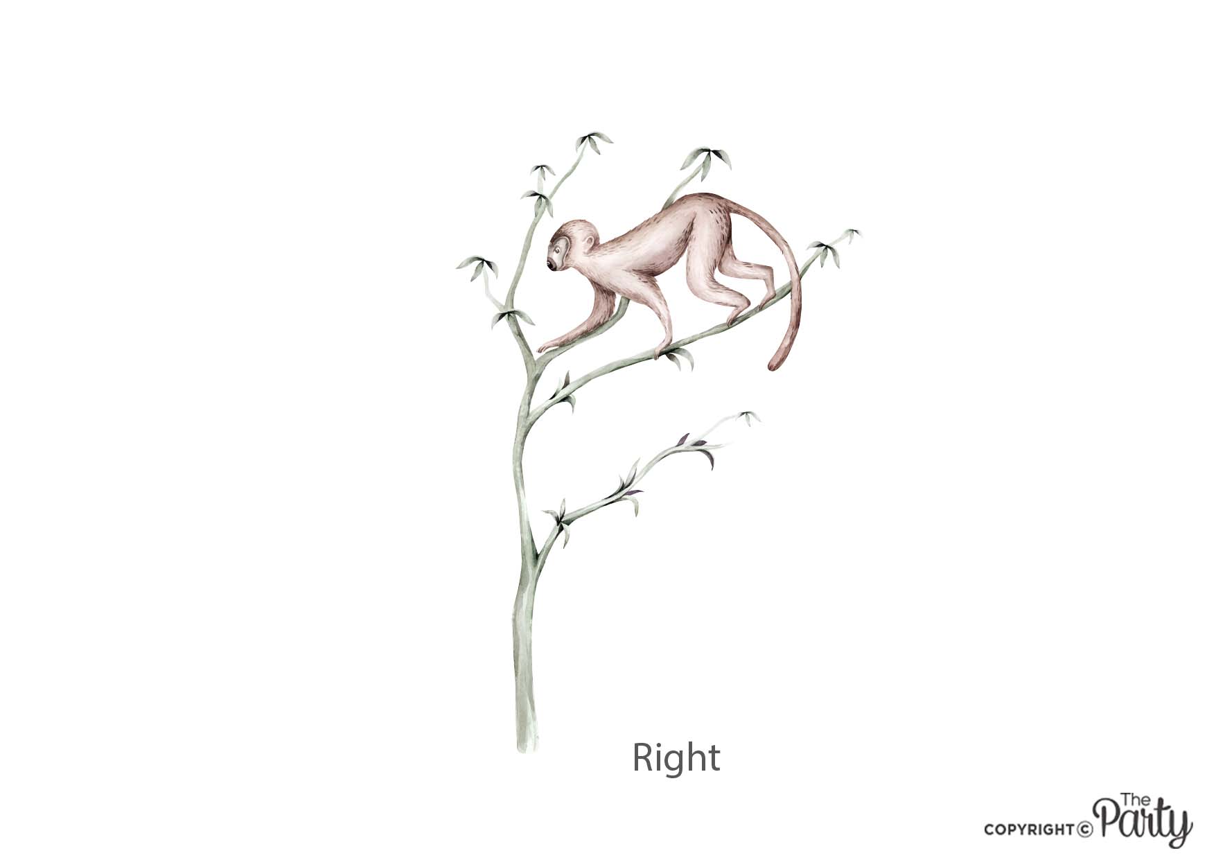 Monkey on Tree Nursery Wall Sticker – The Party, Dubai